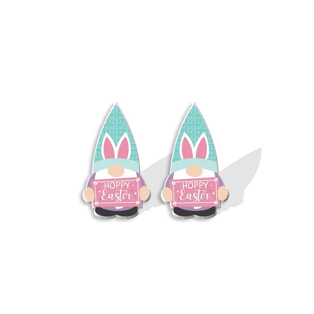 Wholesale Easter Dwarf Rabbit Carrots Plastic Earrings