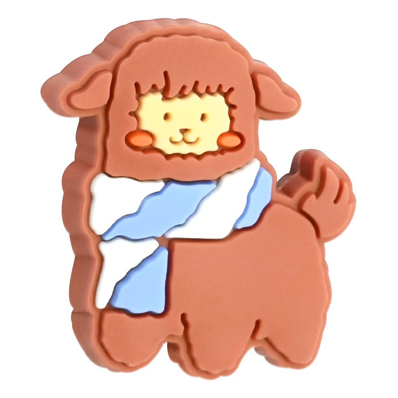 Wholesale Random 100pcs/pack  Cartoon Animal Series Soft Double-Sided Caramel Focal Beads