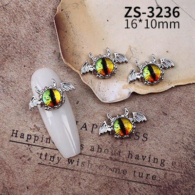 Wholesale Dark Cyberpunk Devil Eye Nail Art Decor In Alloy Metal Trendy Chic Nail Accessory For Everyday And Resale