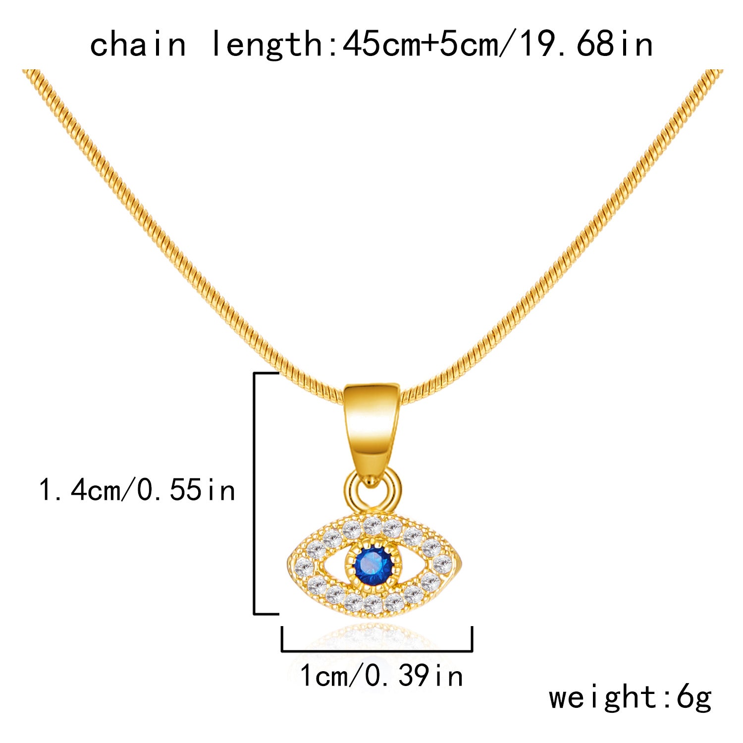 New blue eyes necklace fashion diamond devil's eye pendant necklace clavicle chain