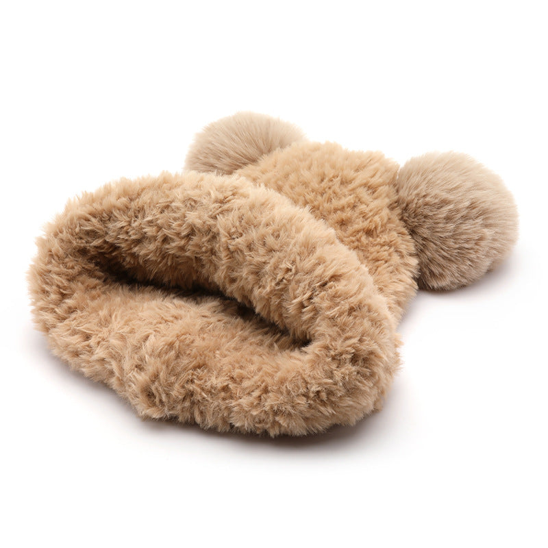 Wholesale Warm Autumn and Winter Wool Ball Wool Hats, Cold Resistant Ear Protection Knitted Hats