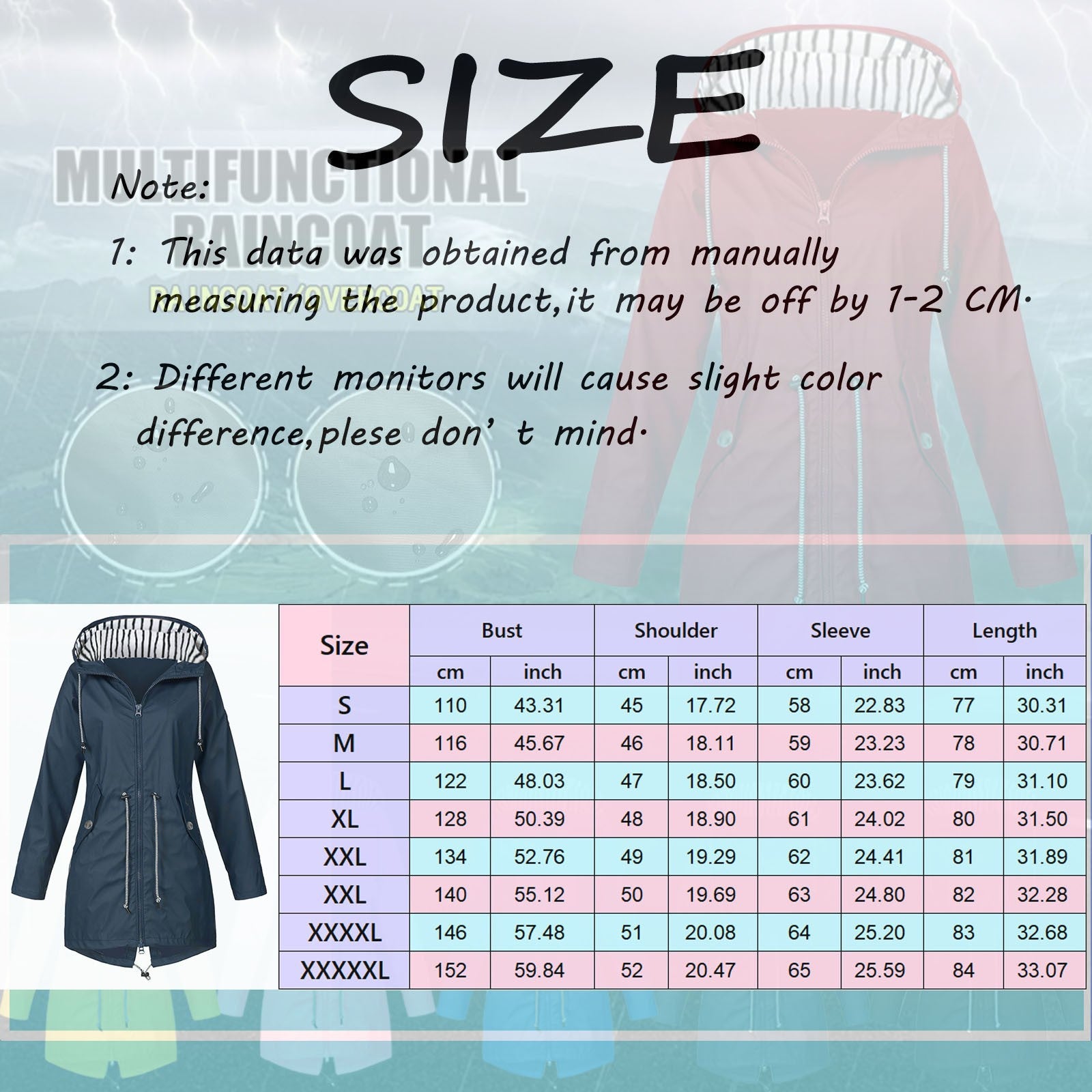 Wholesale Women's Casual Solid Color Outdoor Windproof and Waterproof Jacket Hooded Polyester Coat