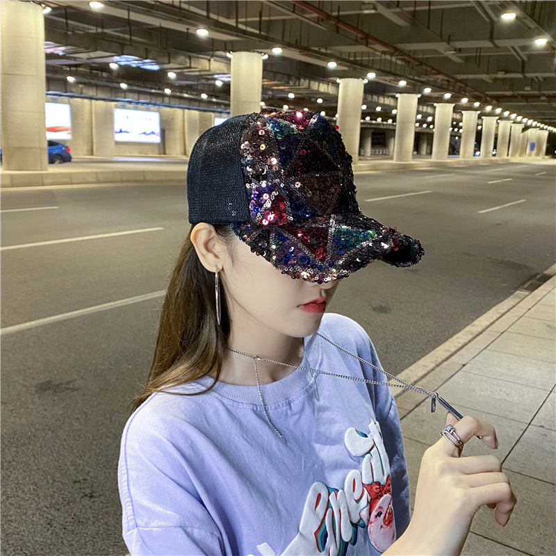 Wholesale of Thin Sequin Mesh Baseball Caps