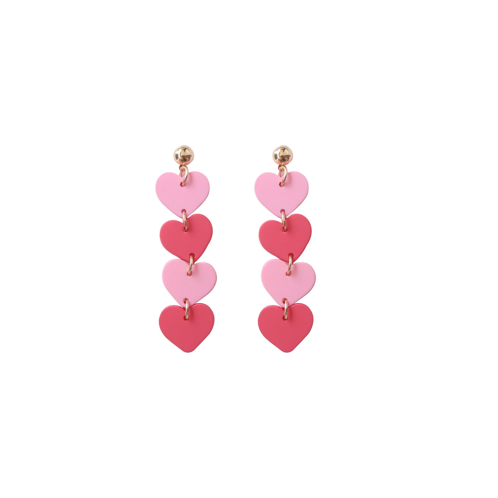 Wholesale Valentine' s Day Peach Heart Acrylic Earrings