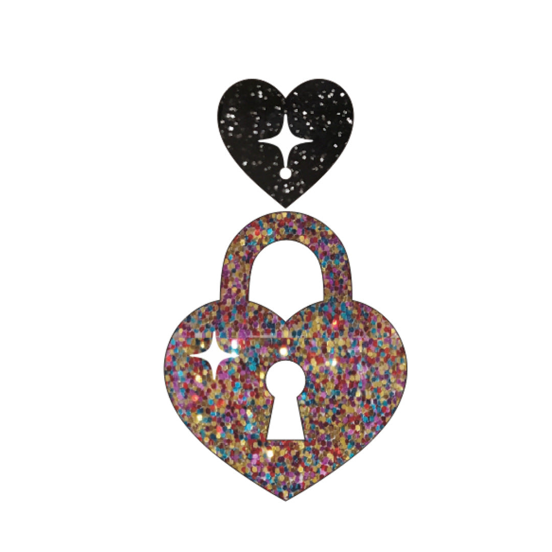 Wholesale Valentine' s Day sequined heart acrylic pendant earrings for women