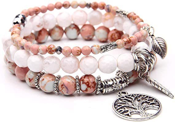 Wholesale Tree of Life Bracelet Turquoise Jasper Agate Gemstone Beaded Bracelet