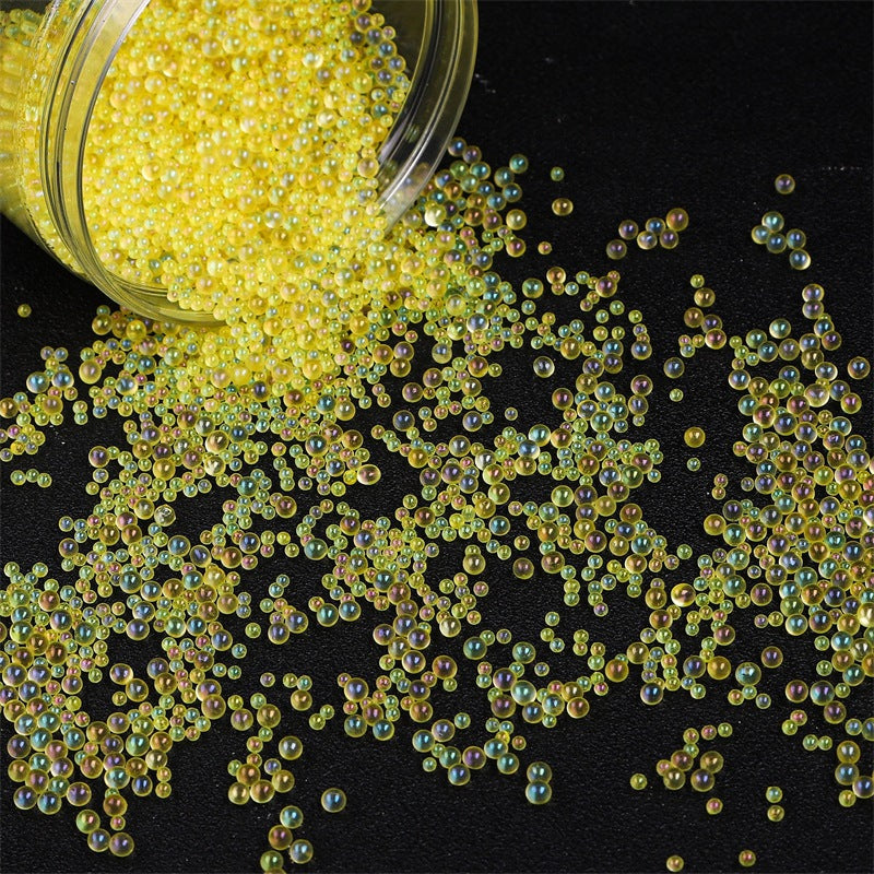 Wholesale 30g Non Porous Transparent Iridescent Glass Rice Beads