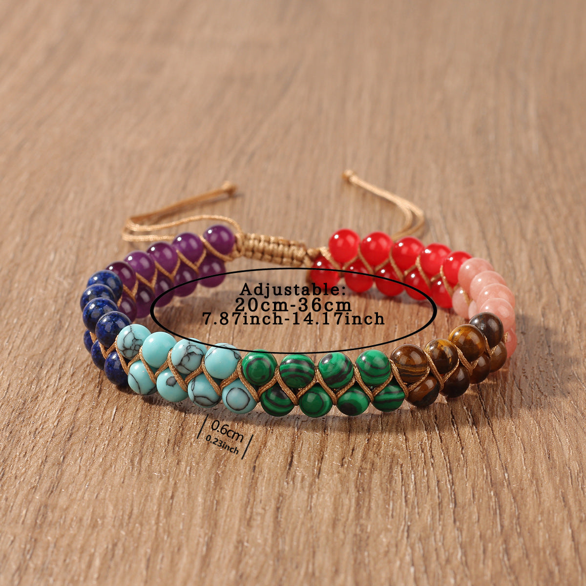 Wholesale Bohemian  Turquoise Crystal Double-Layered Hand-Woven Rope  Bracelet