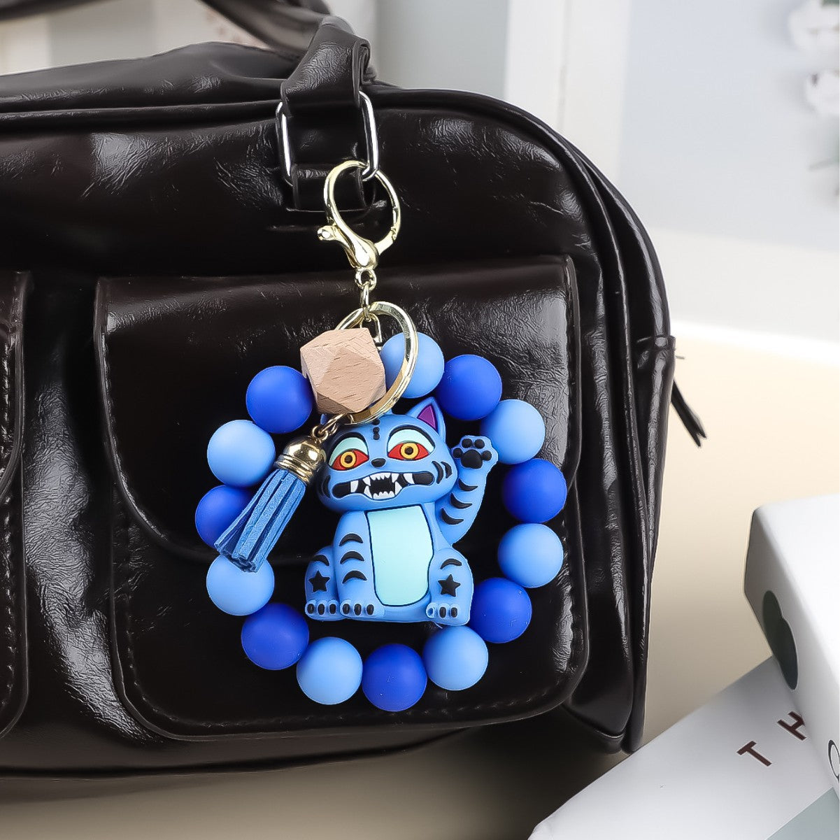 Wholesale Silicone Beaded Wrist Keychain Cartoon Bag Pendant Anime Charm OLY Exclusive