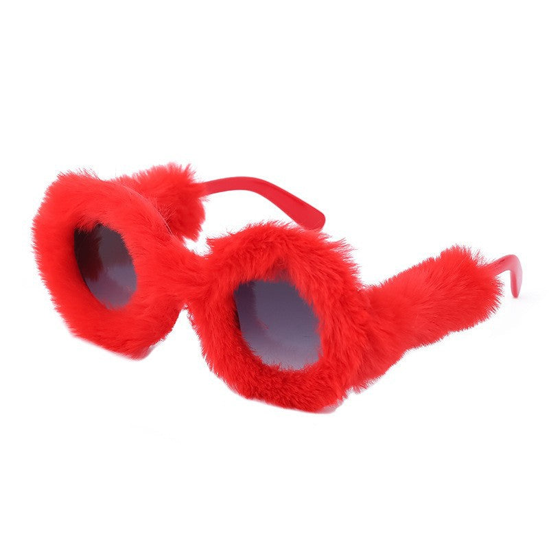 Wholesale Sleek Round-frame Plush All-over Sunglasses
