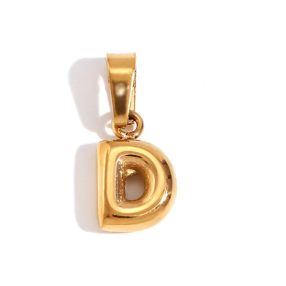Wholesale Stainless Steel Gold Mini Bubble Letter Pendant
