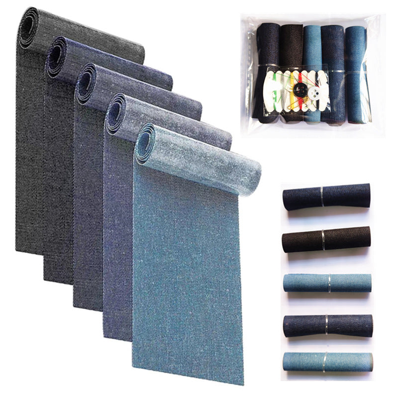 Wholesale Denim Rectangular Iron On Patches For DIY Clothing Decor 5 Pack Trendy Apparel Repair Stickers For Everyday Use