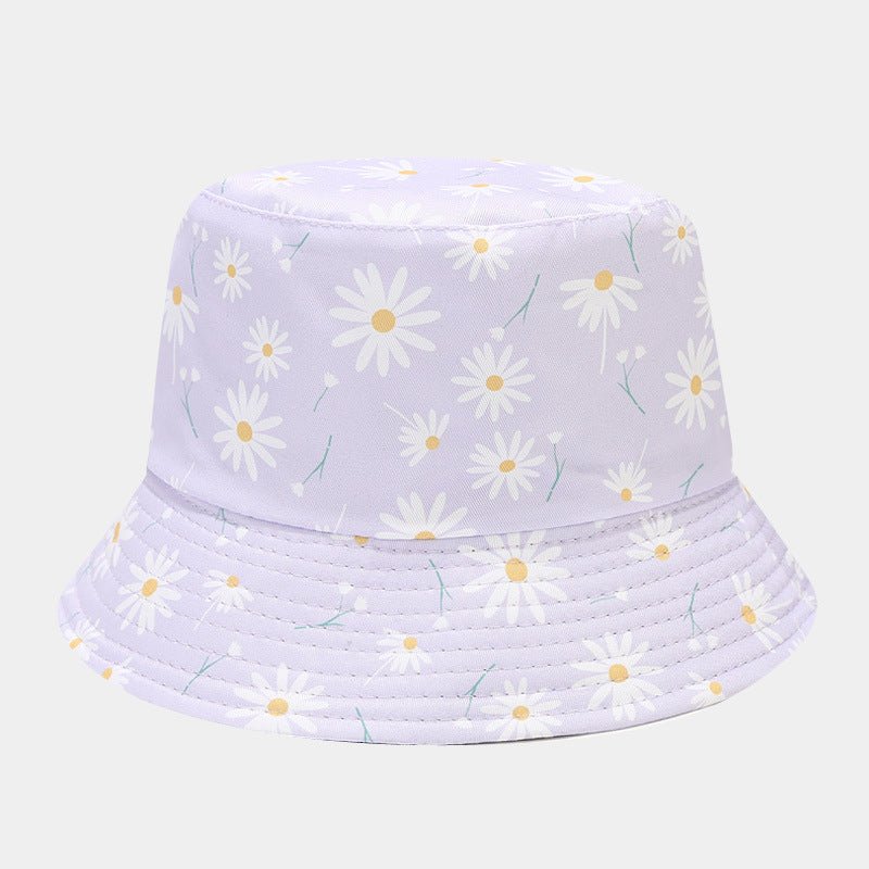 Sombrero de cubo de patrón de flores de poliéster al por mayor