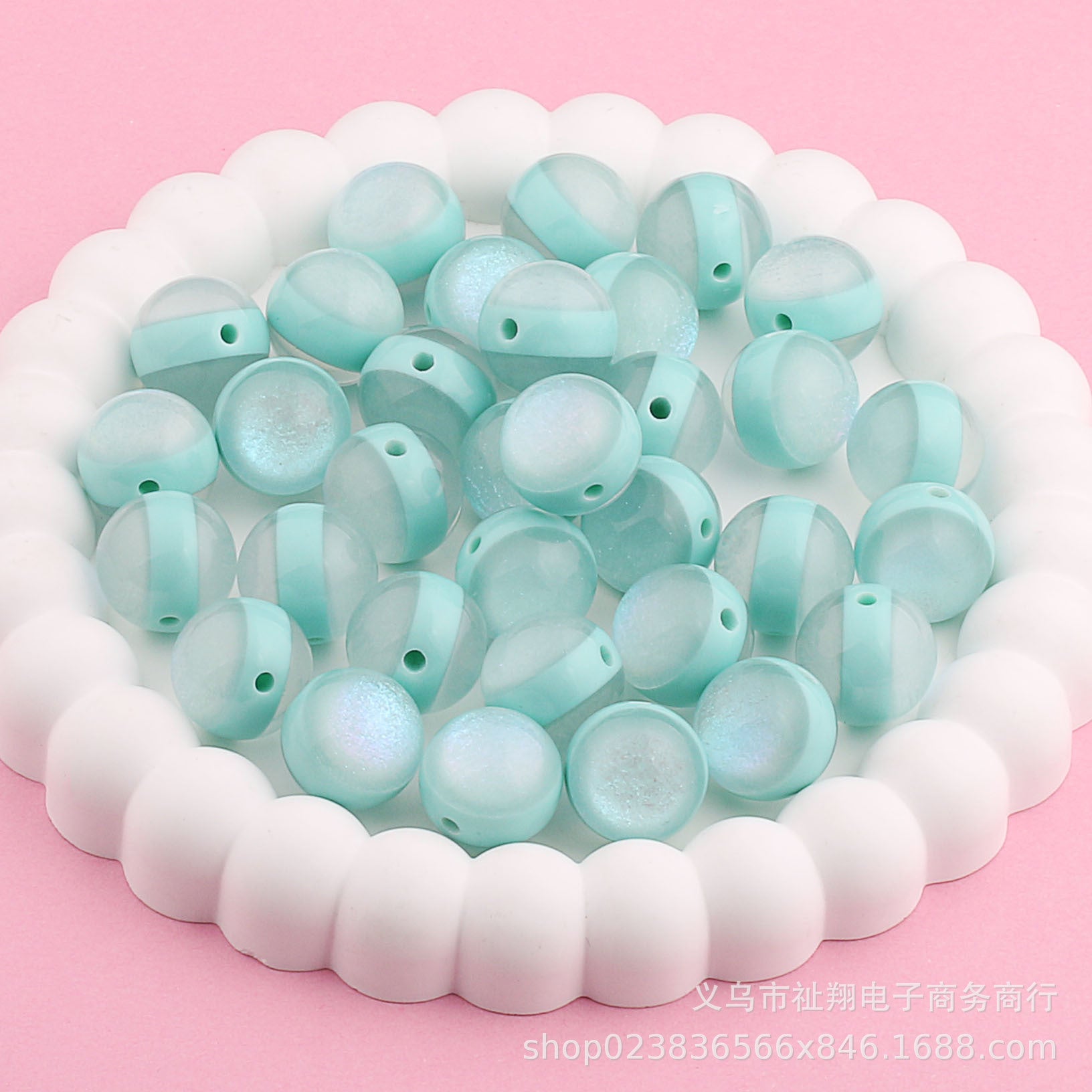 Wholesale 20pcs Lollipop Straight-hole Resin Fine Glitter DIY Beads