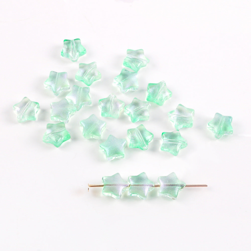 Wholesale 20pcs Color-Plated Five-Pointed Star Glass Handmade DIY Acrylic Beads