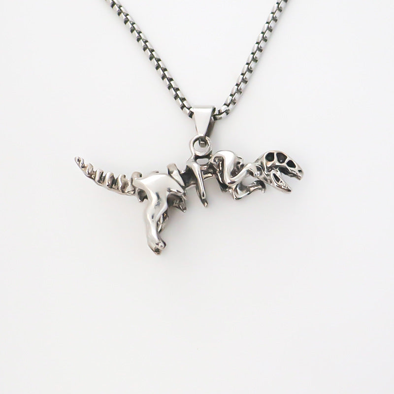 Wholesale Goth Theme Creative Dinosaur Skeleton Retro Necklace