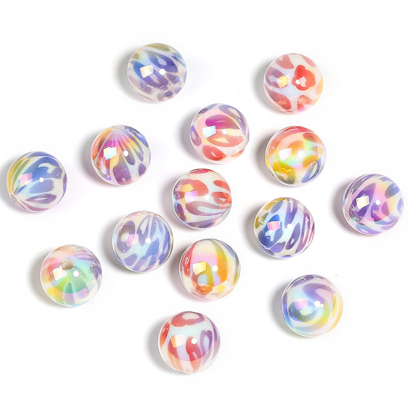 Wholesale 100pcs 16mm Colorful Leopard Acrylic Accessories Beads