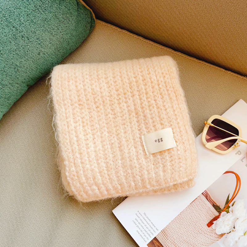 Wholesale Wool Knitted Warm Thickened Mohair Quilted Scarf