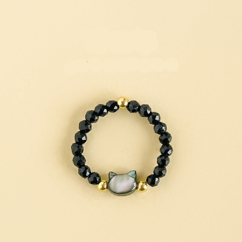 Wholesale Natural South Red Jade Agate Pearl Garnet Amethyst Ring