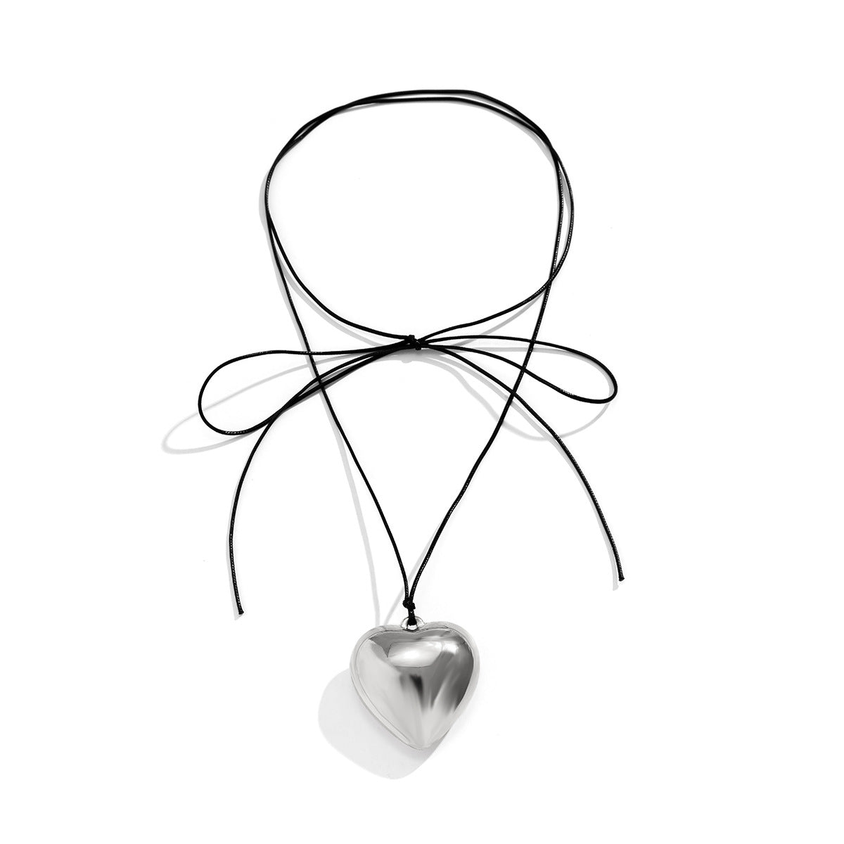Wholesale Plastic Heart Pendant Long Leather Wax Thread Tassel Necklaces