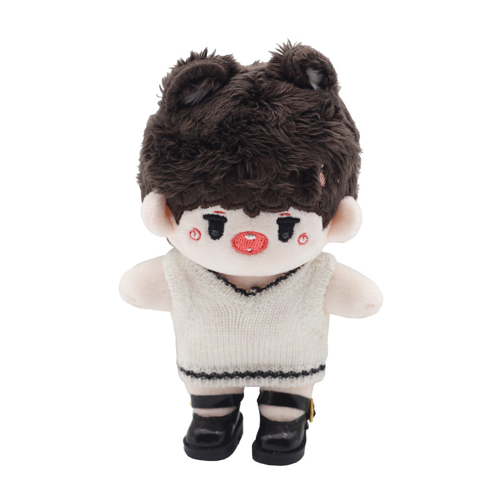 Wholesale 6 points/8 points toy doll shoes 10cm cotton doll buckle single button leather shoes 3. 2cm