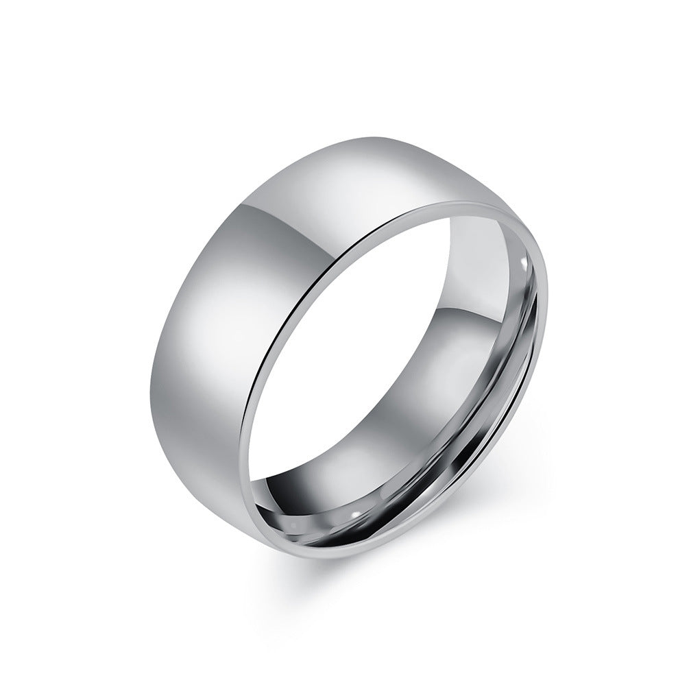 Wholesale 18K gold plated simple cool neutral style high-grade polished titanium steel tail ring