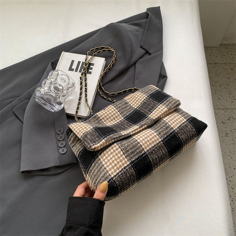 Wholesale Plaid Canvas Shoulder Bag