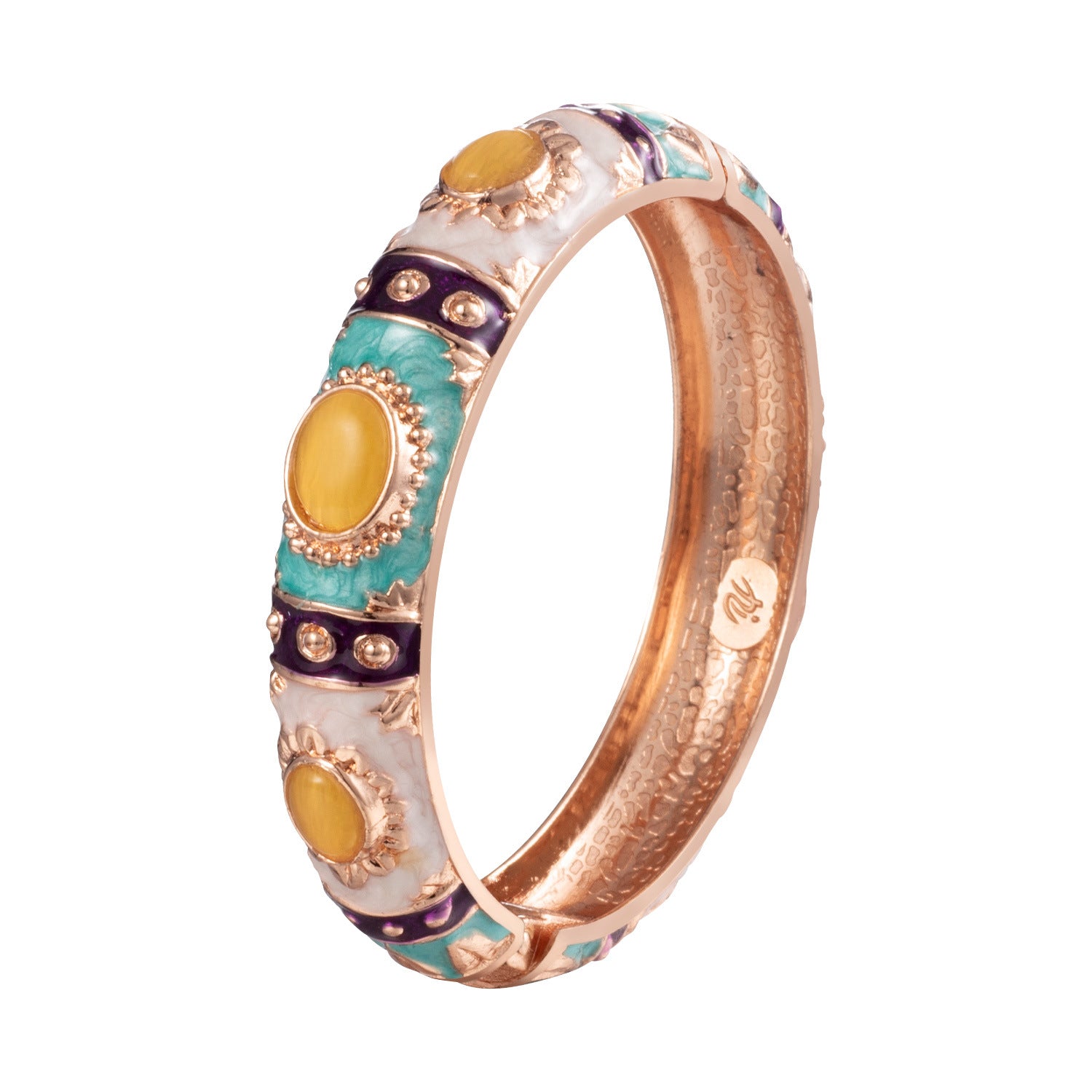 Brazalete de aleación de ópalos de apertura de cloisonne al por mayor