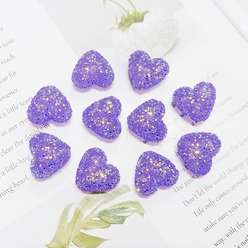 Wholesale Sequined heart-shaped straight hole Acrylic Beads