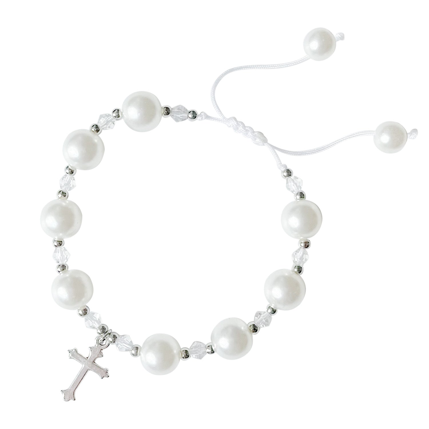 Wholesale 8mm Imitation Pearl Bracelet Cross Pendant Easter