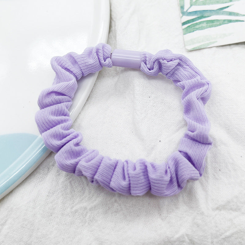 Wholesale High Elastic Pleated Fresh Candy Color Hair Rope