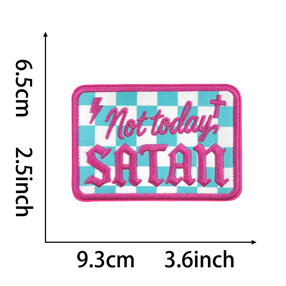 Wholesale 20 Styles Pink Letter Gold Plaid Polyester DIY Iron On Embroidered Patches For Shoes Hats Stylish Gift