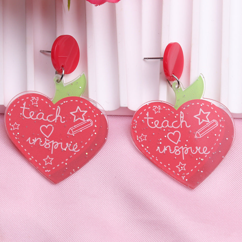 Wholesale Teachers Day Acrylic Earrings