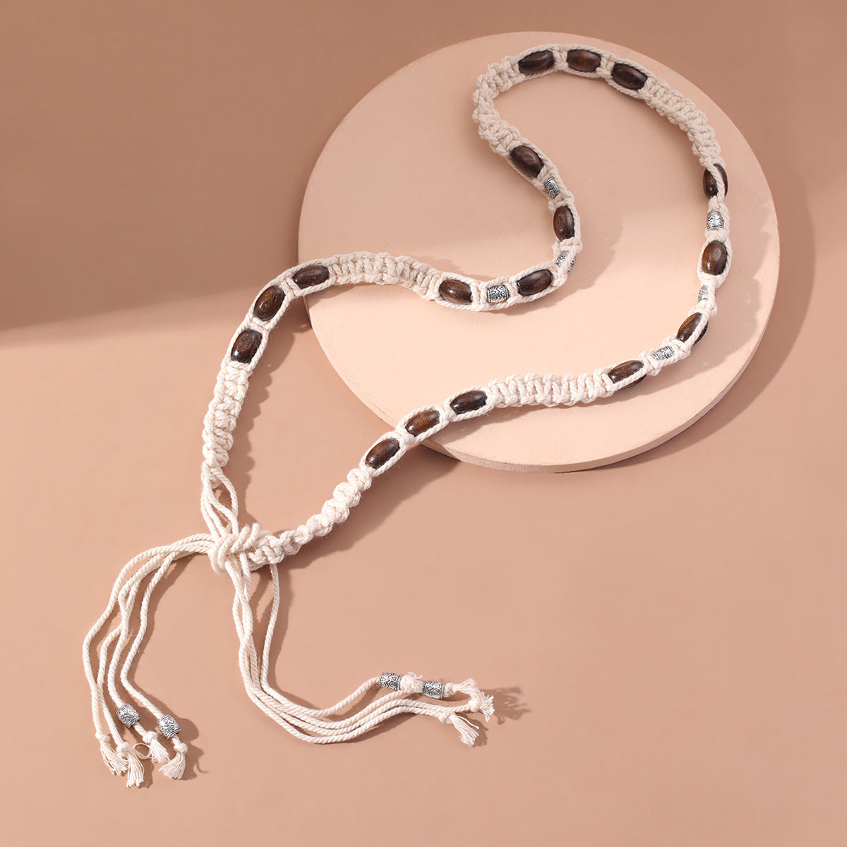 Wholesale Women's Versatile Dress Accessories Waist Rope Bohemian Braided Hemp Rope Waist Chain Thin Belt