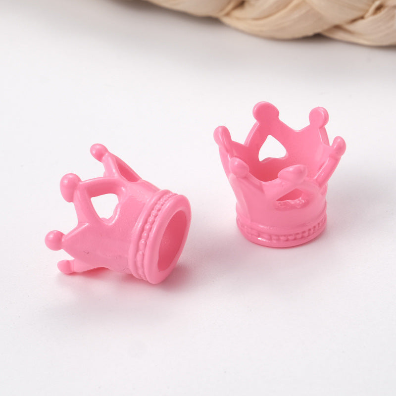 100 ピース/パックカラークラウン穴あき漫画アクリルジュエリーアクセサリービーズの卸売