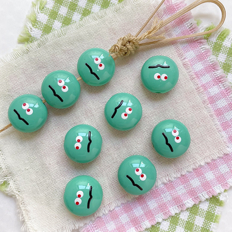 Wholesale 10pcs of auxiliary material printed square Acrylic Beads OLY Exclusive