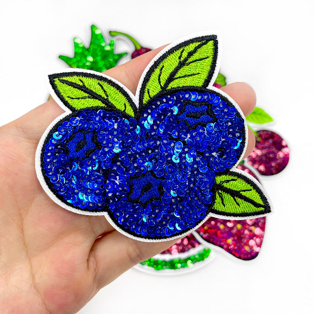Wholesale Boutique Fruit Sequined Iron On Patches DIY Craft Supply For ets And Clothing