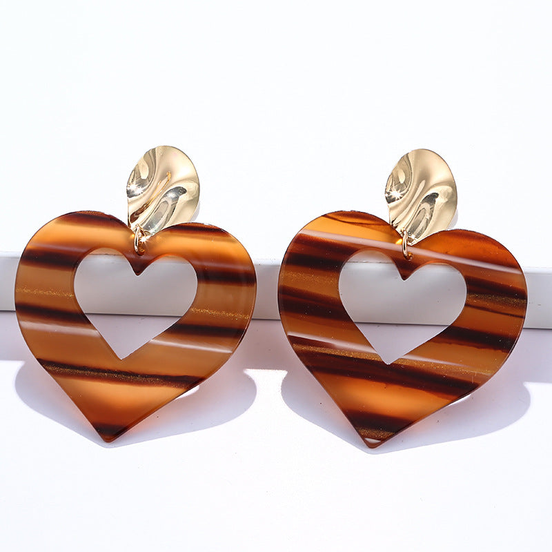 Pendientes de gradiente de corazón acrílico al por mayor
