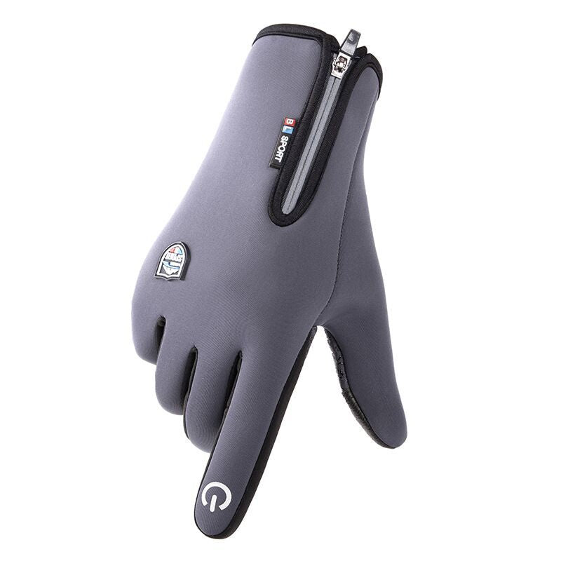 Wholesale Winter Touch Screen Zipper Waterproof Cycling Outdoor Training Non-slip Sports Gloves