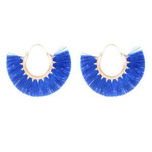 Wholesale Bohemian Fan Shape Long Tassel Vintage Ripple Earrings