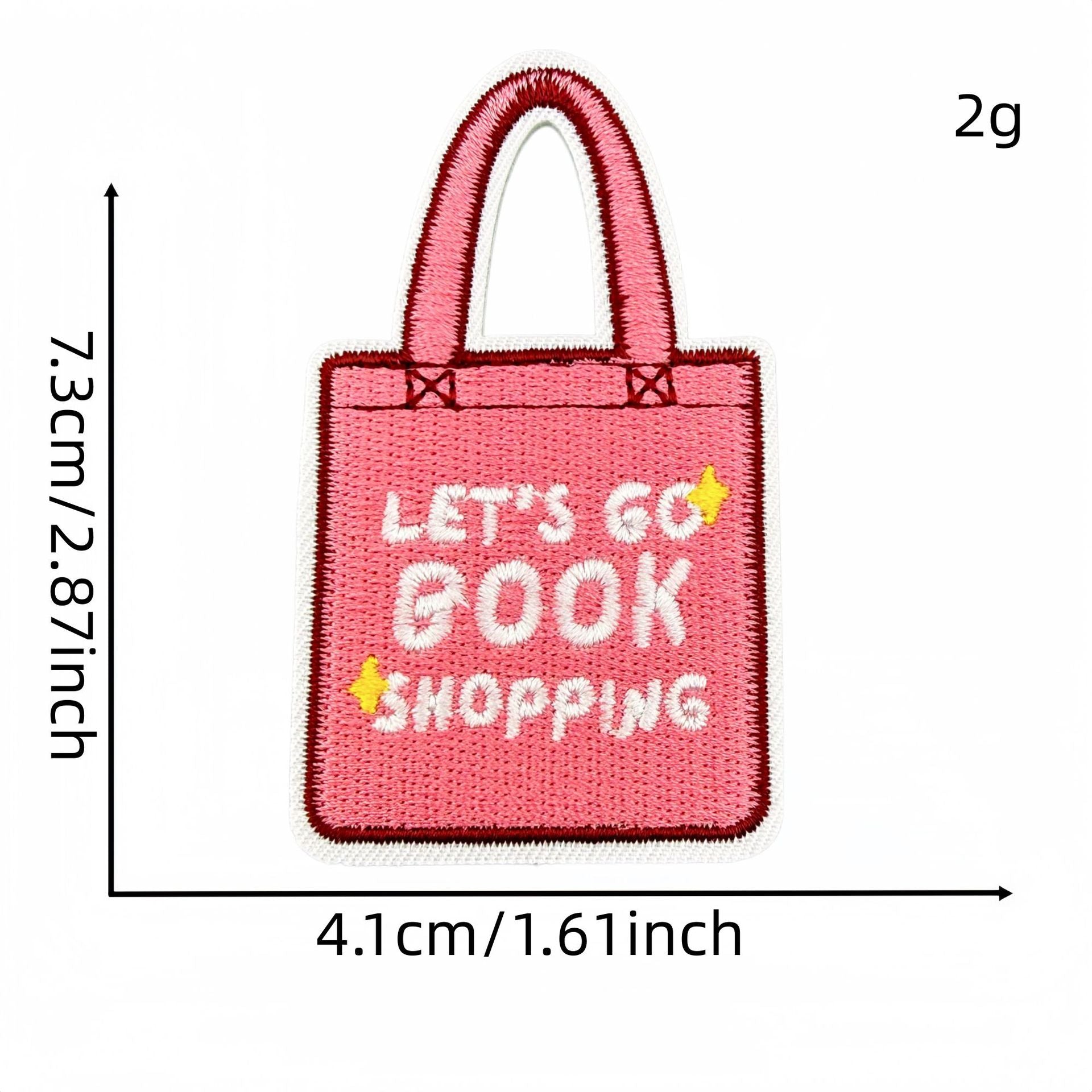 Wholesale Stylish Pink Reading Themed Iron On Embroidered Patches 23 Pack Decorative Accent For Bags Clothes