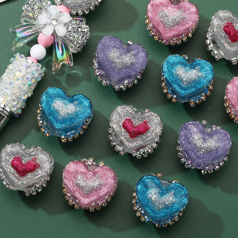 Wholesale 10pcs Resin Printing Bead Pen Bead Fans Love Beads