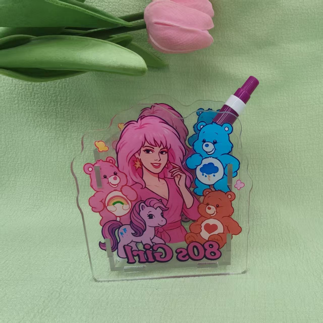 Wholesale  Creative Cute Cartoon Acrylic Pen Holder  OLY Exclusive