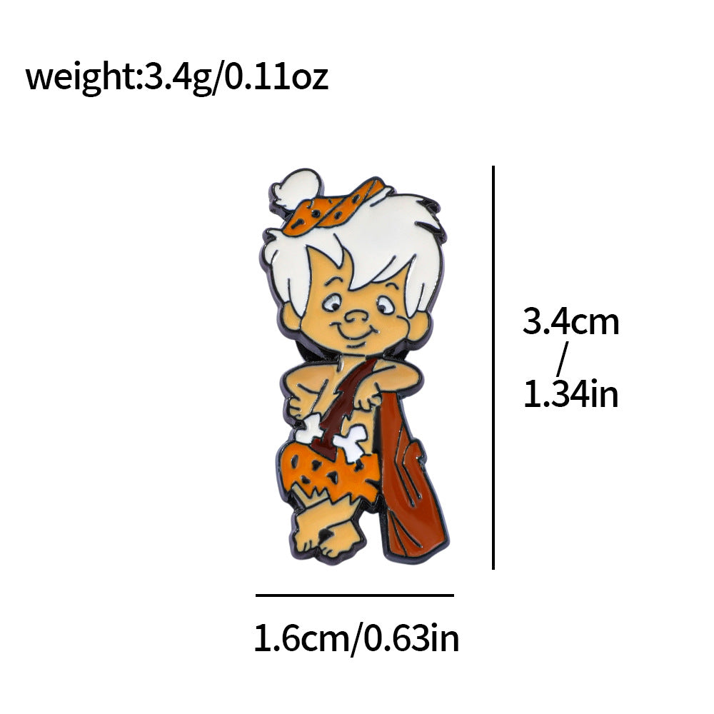 Wholesale 2pcs Alloy Cartoon Dinosaur Brooch Pin Electroplated Drop Oil Finish Trendy Decorative Accent For Bags Hats And Everyday Fashion