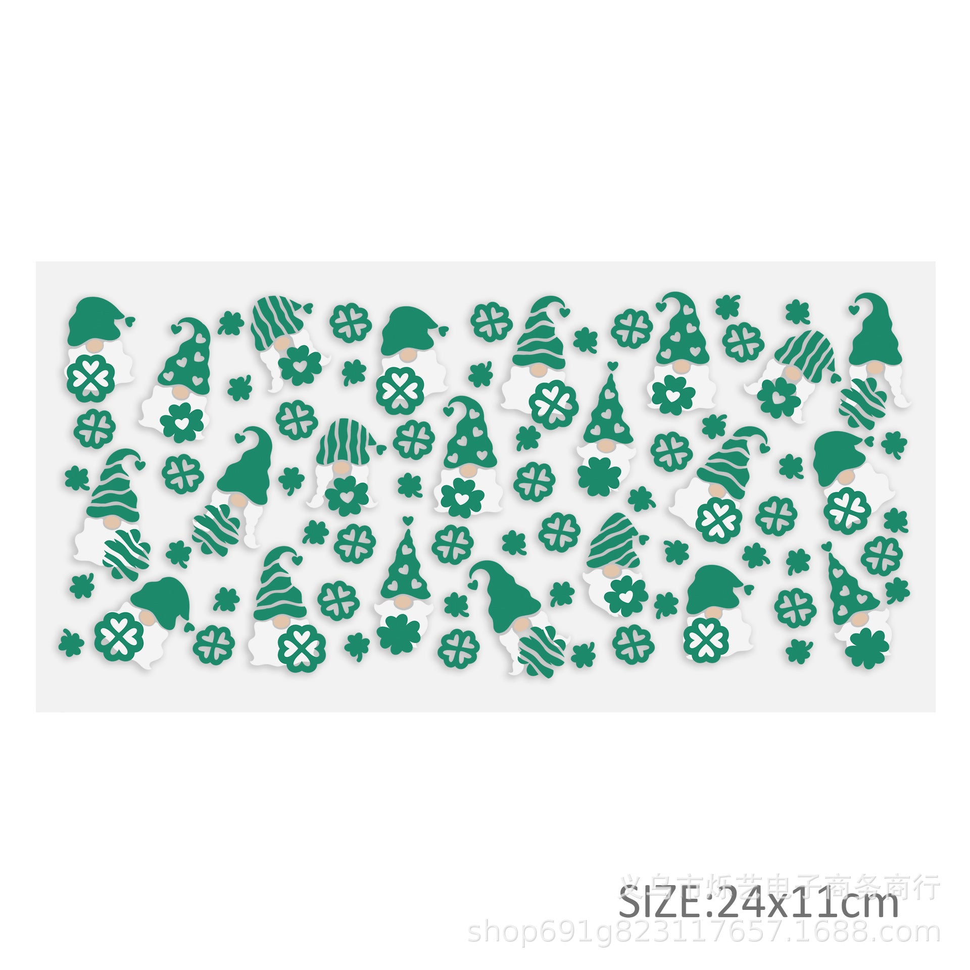 Wholesale Green Smiling Face Hat Halloween 16oz Cup UV DTF Wraps