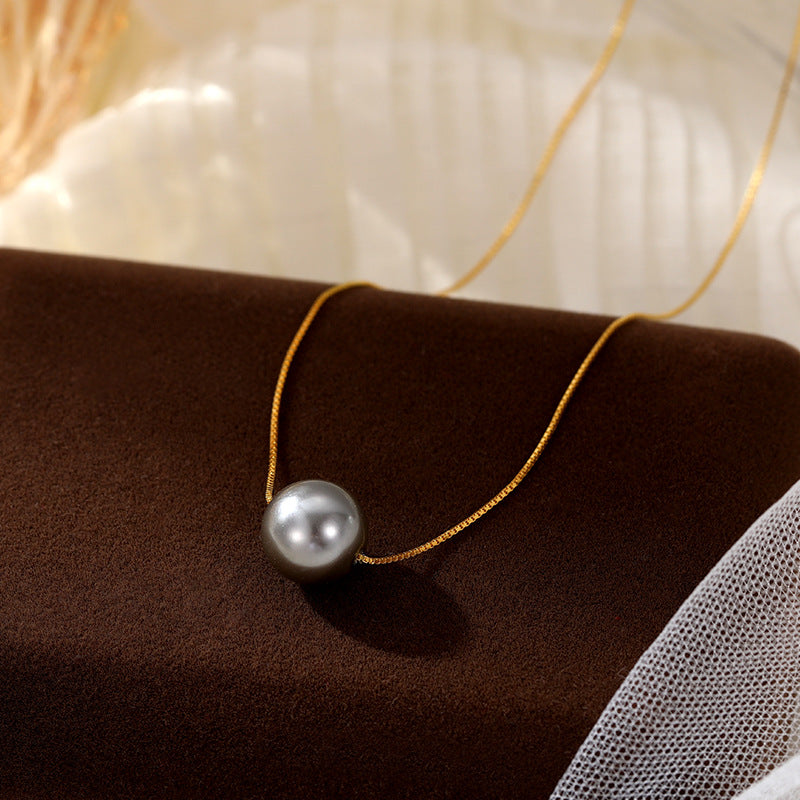 Wholesale S925 Silver Single Synthetic Pearl Necklace