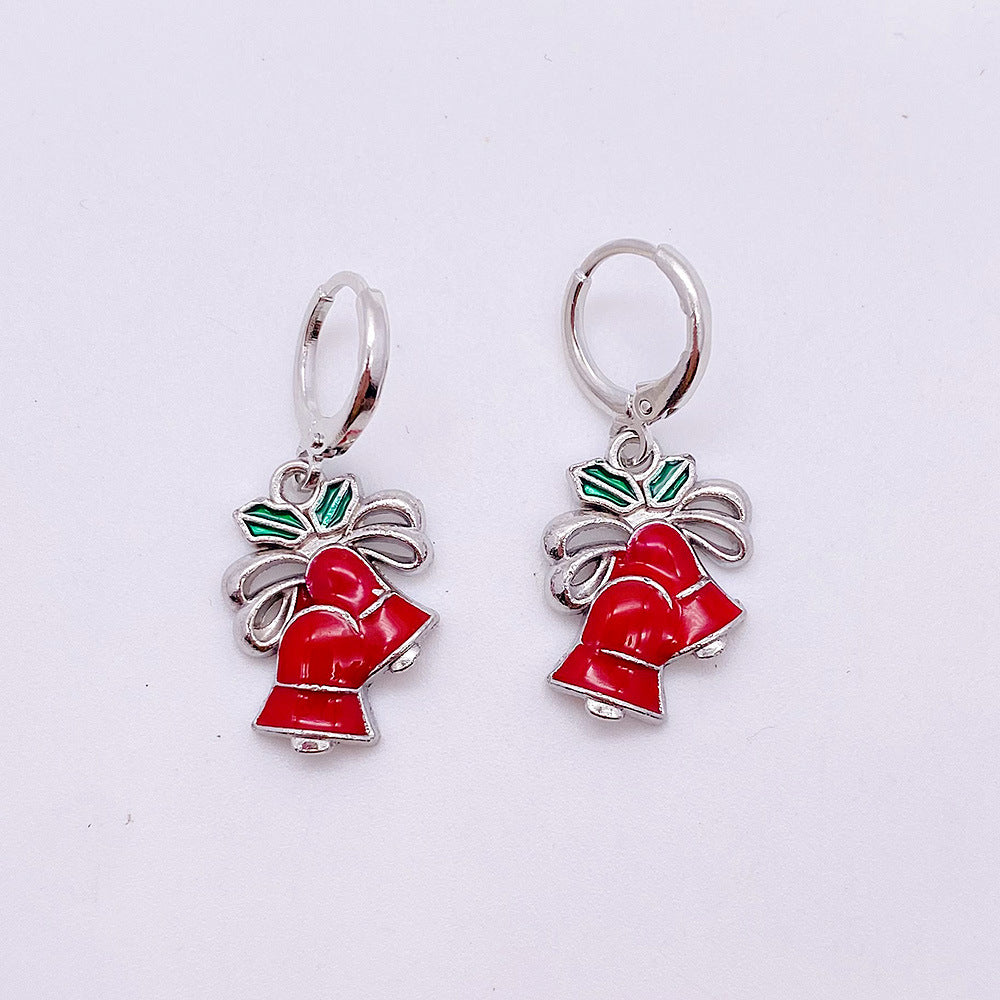 Wholesale Christmas Snowman Pendant Alloy Earrings