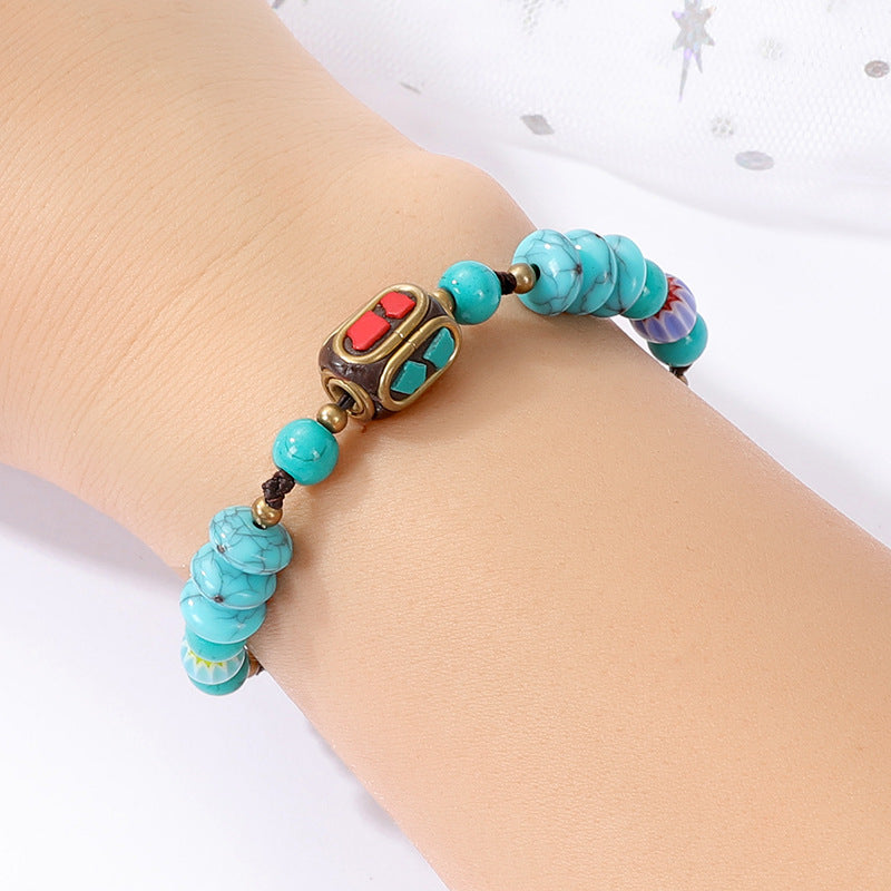 Wholesale Handmade Tibetan Style Ethnic Braided Bracelet Copper Bead Women S Fashion Accessory Gift