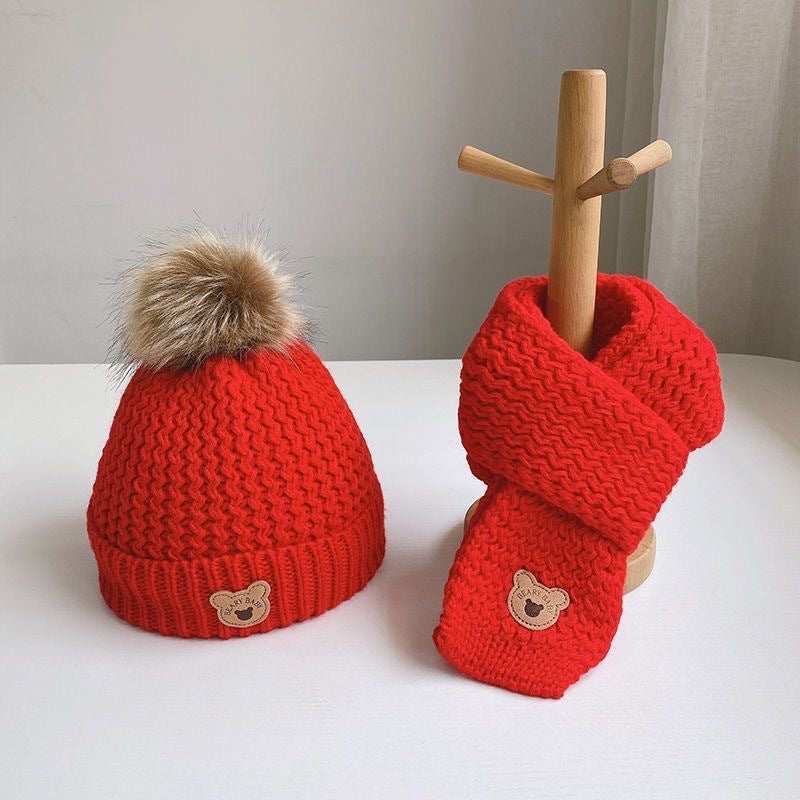 Wholesale Autumn and Winter Children's Hats, Scarves and Gloves Three-piece Set
