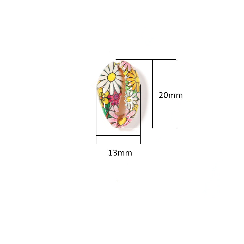 Al por mayor 20 piezas/paquete de caracol natural de concha pintada tortuga corta corta cuentas de concha